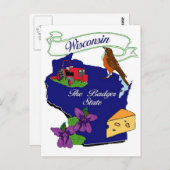 Carte Postale État du Wisconsin (Devant / Derrière)