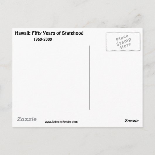 Carte Postale État hawaïen (Dos)