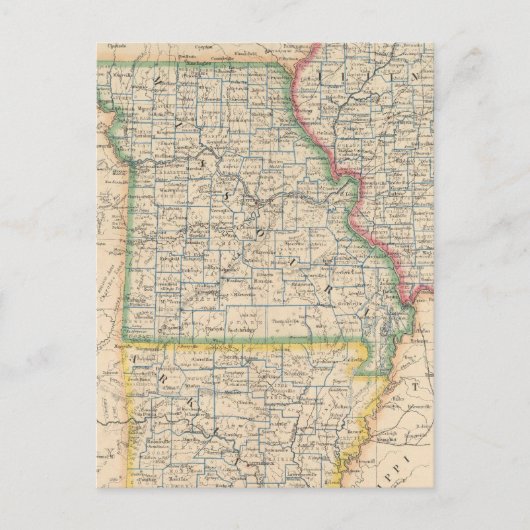 Carte Postale États de l'Illinois, du Missouri et de l'Arkansas (Devant)