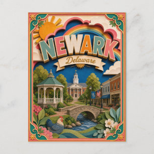 Carte Postale États découpés Newark Delaware Art papier