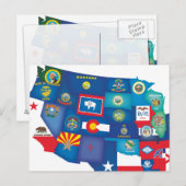 Carte Postale États des États-Unis (Devant / Derrière)