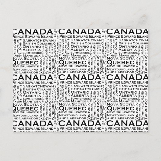 Carte Postale États et villes canadiens (Devant)