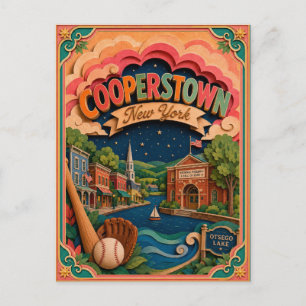 Carte Postale États PopCut Cooperstown New York Art Papier