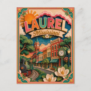 Carte Postale États PopCut Laurel Mississippi Art Papier