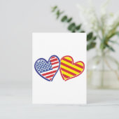 Carte Postale États-Unis Catalogne Patriotic Love Hearts (Debout devant)