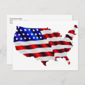 Carte Postale États-Unis d'Amérique et drapeau (Devant / Derrière)