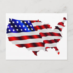 Carte Postale États-Unis d'Amérique et drapeau