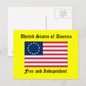 Carte Postale États-Unis d'Amérique Libre et indépendant (Devant / Derrière)