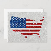 Carte Postale États-Unis Drapeau Stars & Stripes Juillet 4 Parti (Devant / Derrière)