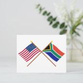 Carte Postale États-Unis et Afrique du Sud drapeaux croisés (Debout devant)
