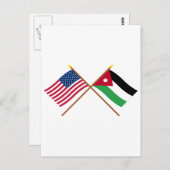 Carte Postale États-Unis et Jordanie Drapeaux croisés (Devant / Derrière)