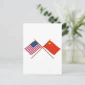 Carte Postale États-Unis et République populaire de Chine Drapea (Debout devant)