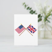 Carte Postale États-Unis et Royaume-Uni Drapeaux croisés (Debout devant)