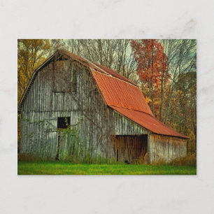 Carte Postale États-Unis, Indiana. paysage rural, grange couvert