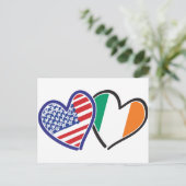 Carte Postale États-Unis Irlande Coeur drapeaux (Debout devant)