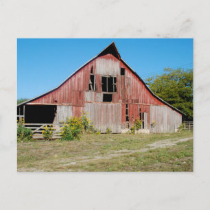 Carte Postale États-Unis, Kansas, Vieille grange rouge