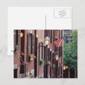 Carte Postale États-Unis, Massachusetts, Boston, Maisons le long (Devant / Derrière)
