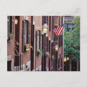 Carte Postale États-Unis, Massachusetts, Boston, Maisons le long
