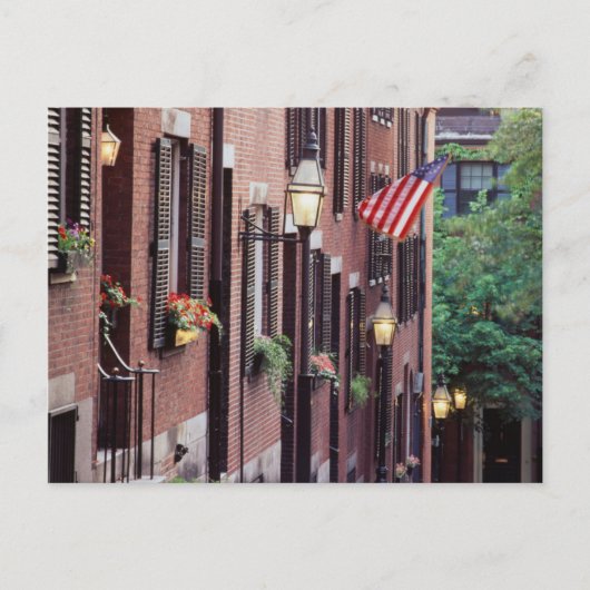 Carte Postale États-Unis, Massachusetts, Boston, Maisons le long (Devant)