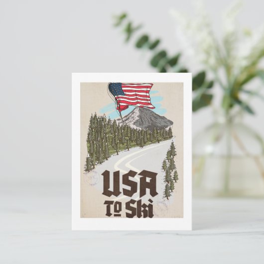 Carte Postale États-Unis pour skier (Debout devant)