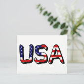 Carte Postale États-Unis superposés sur le drapeau américain pcc (Debout devant)