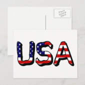 Carte Postale États-Unis superposés sur le drapeau américain pcc (Devant / Derrière)