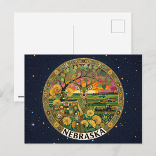 Carte Postale États-Unis symboles de l'État du Nebraska