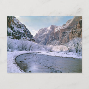 Carte Postale États-Unis, Utah, Zion NP. Neige fraîche sur le ca