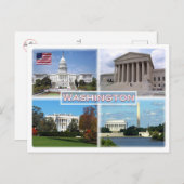 Carte Postale États-Unis Washington - Capitol - Cour suprême (Devant / Derrière)