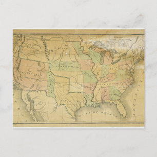 Carte Postale États-Unis Y Compris Territoires Occidentaux 1848
