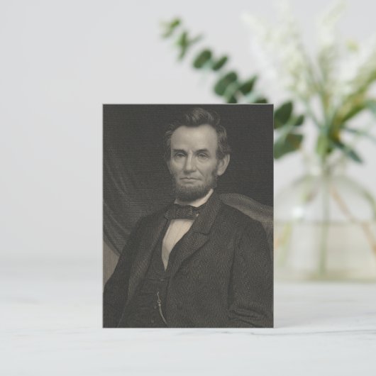 Carte Postale Etching Portrait d'Abraham Lincoln (Debout devant)