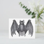 Carte Postale Étching zoologique classique - chauve-souris (Debout devant)