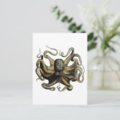 Carte Postale Etching Zoologique Classique - Octopus Grumpy (Debout devant)