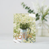 Carte Postale Été Amour Champ Fleurs sauvages + Texte (Debout devant)