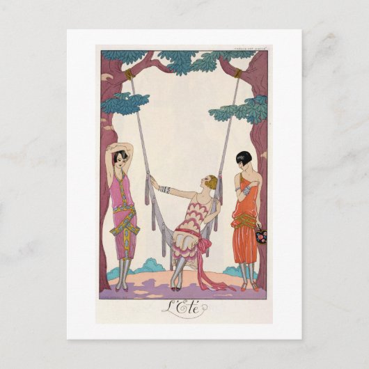 Carte Postale Été, de la Gazette du Bon Ton, 1925 (Devant)