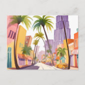Carte Postale Été de South Beach | Aquarelle de Miami Street (Devant)