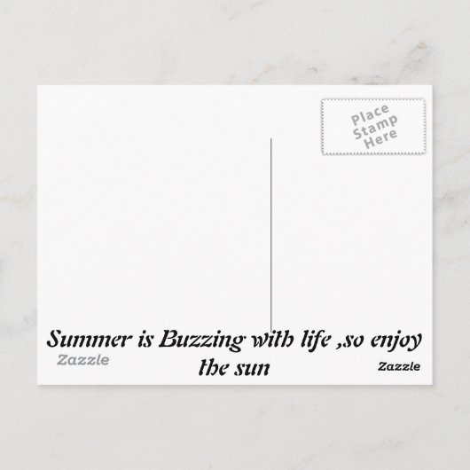 Carte Postale Été de vie (Dos)