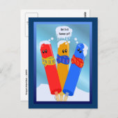 Carte postale été des Popcicles congelés (Devant / Derrière)
