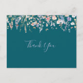 Carte Postale Été Fleur sauvage multicolore Merci vert  (Devant)