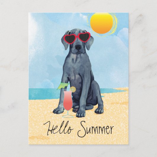 Carte postale Été Great Dane (Devant)