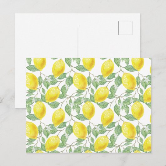 Carte Postale Été jaune citron doux. (Devant / Derrière)