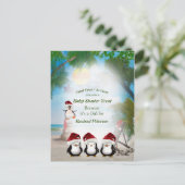 Carte Postale Été Noël Célébration Douche (Debout devant)