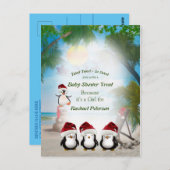 Carte Postale Été Noël Célébration Douche (Devant / Derrière)