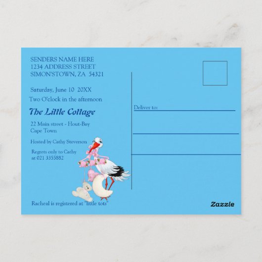 Carte Postale Été Noël Célébration Douche (Dos)