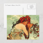 Carte Postale Été par Mucha (Devant / Derrière)