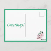 Carte Postale Été, printemps, imprimé magnolia rayé vert (Dos)