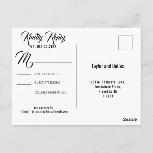 Carte Postale Été Tournesol | Américain Rustique RSVP (Dos)