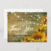 Carte Postale Été tournesol | Rustic Americana Merci (Devant / Derrière)