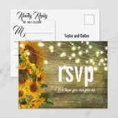 Carte Postale Été tournesol | Rustic Americana RSVP (Devant / Derrière)