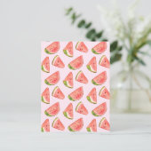 Carte Postale Été Watercolor Watermelon Slices (Debout devant)